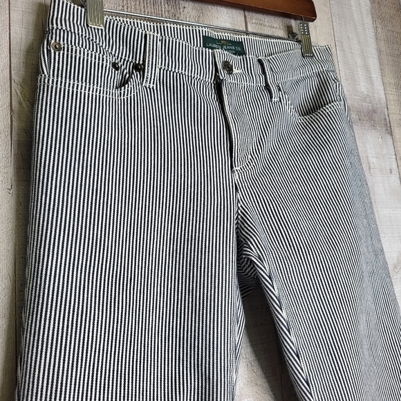 LRL Ralph Lauren Stripped Pants. Modern Straight 6P Petite. - Picture 2 of 12